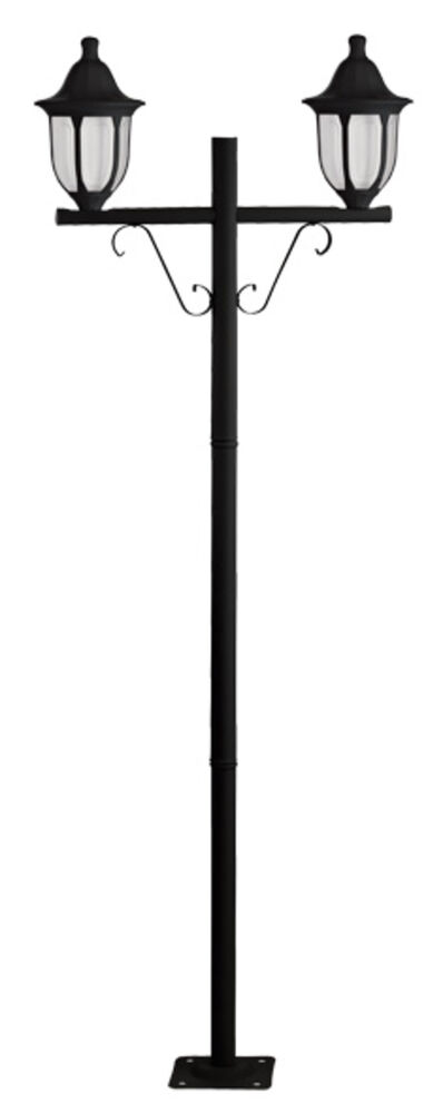 Poste de Luz para Jardim Dital Linha Moderna 2 Lâmpadas Preto