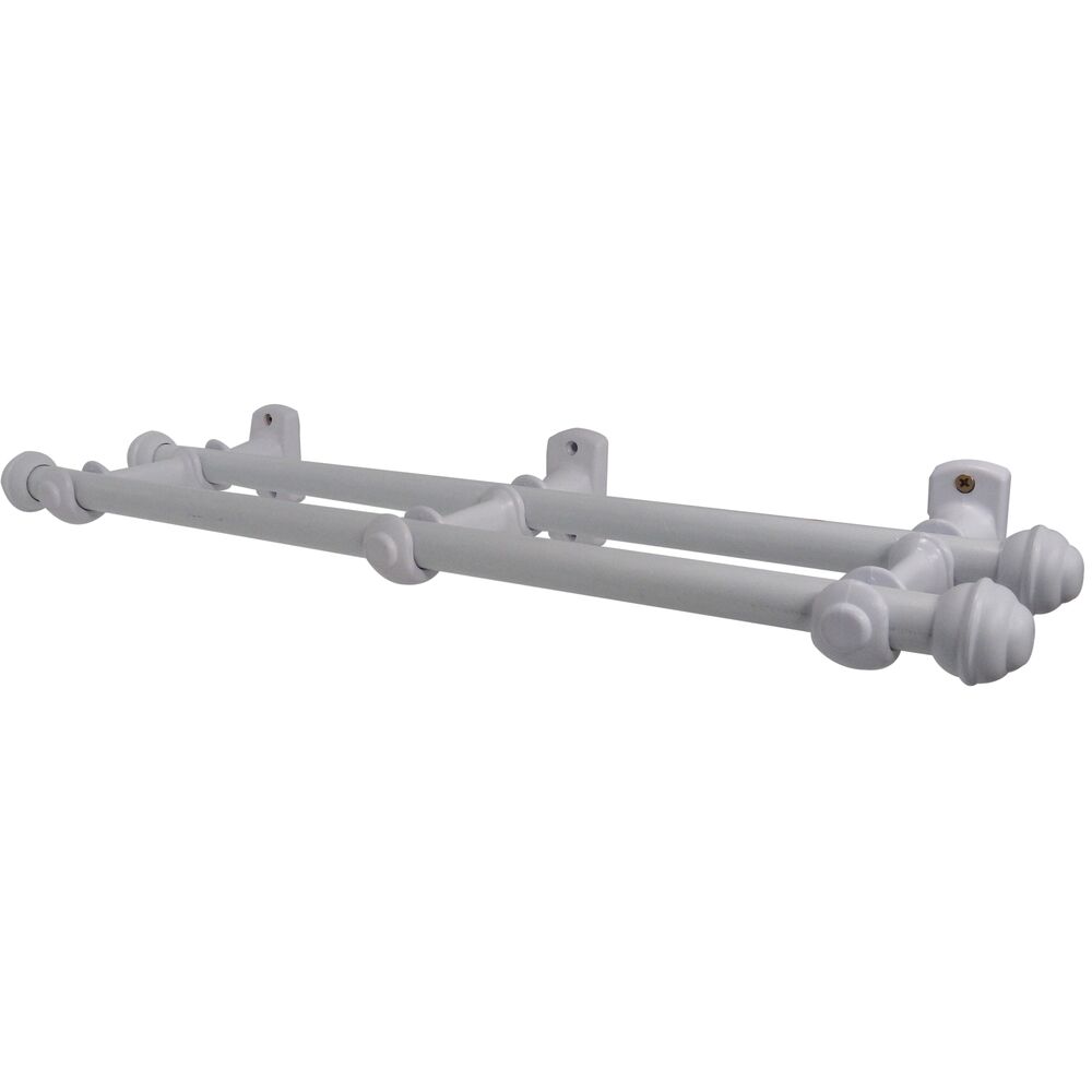 Kit Varão para Cortina Bella Arte Slim 2,5mx19mm Branco Fosco