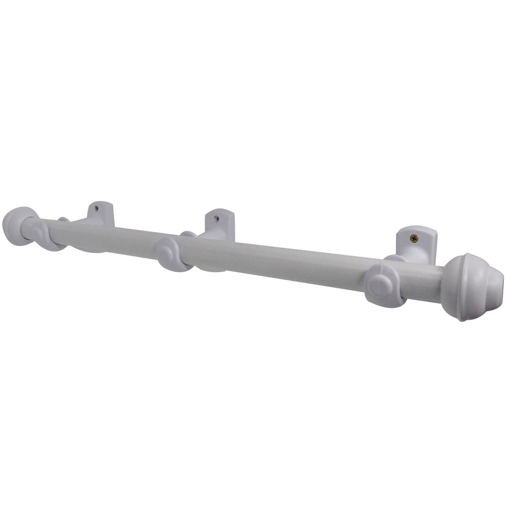 Kit Varão para Cortina Slim 3mx28mm Branco Fosco Bella Arte