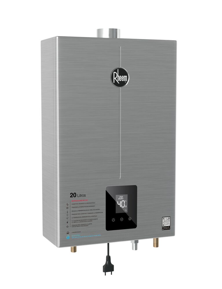 Aquecedor de Água a Gás GLP Digital Prestige 20L/min Inox Rheem