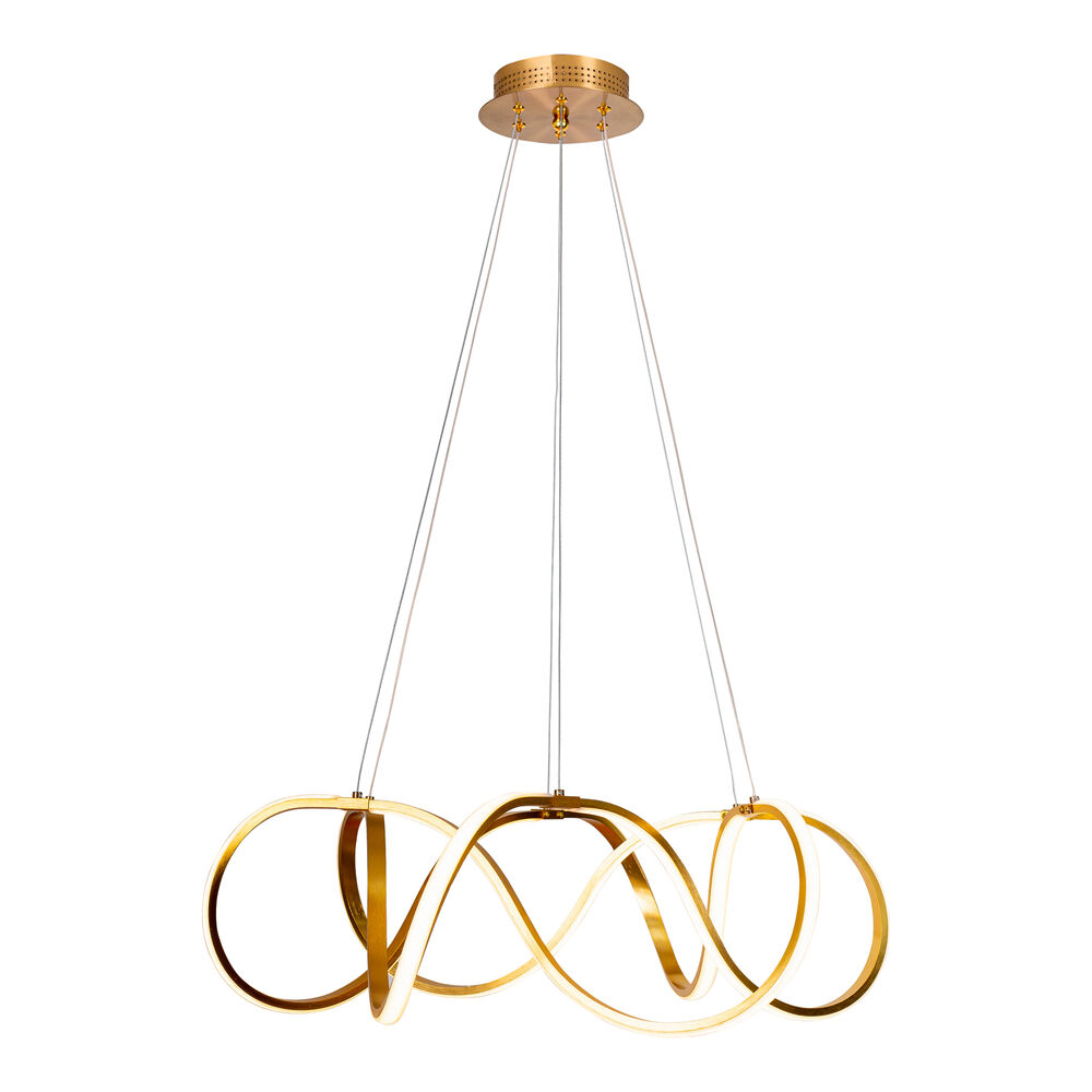Pendente Space Countor 50W 3000K Branco/Dourado Luz Amarela Bronzearte