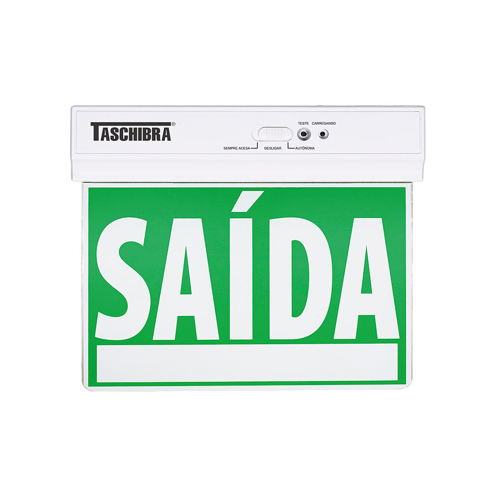 Placa Sinalizadora de Saída Taschibra LED Seleto Face Única Verde