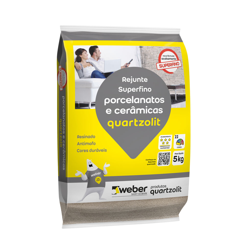 Rejunte Porcelanato Quartzolit Preto Grafite 5kg