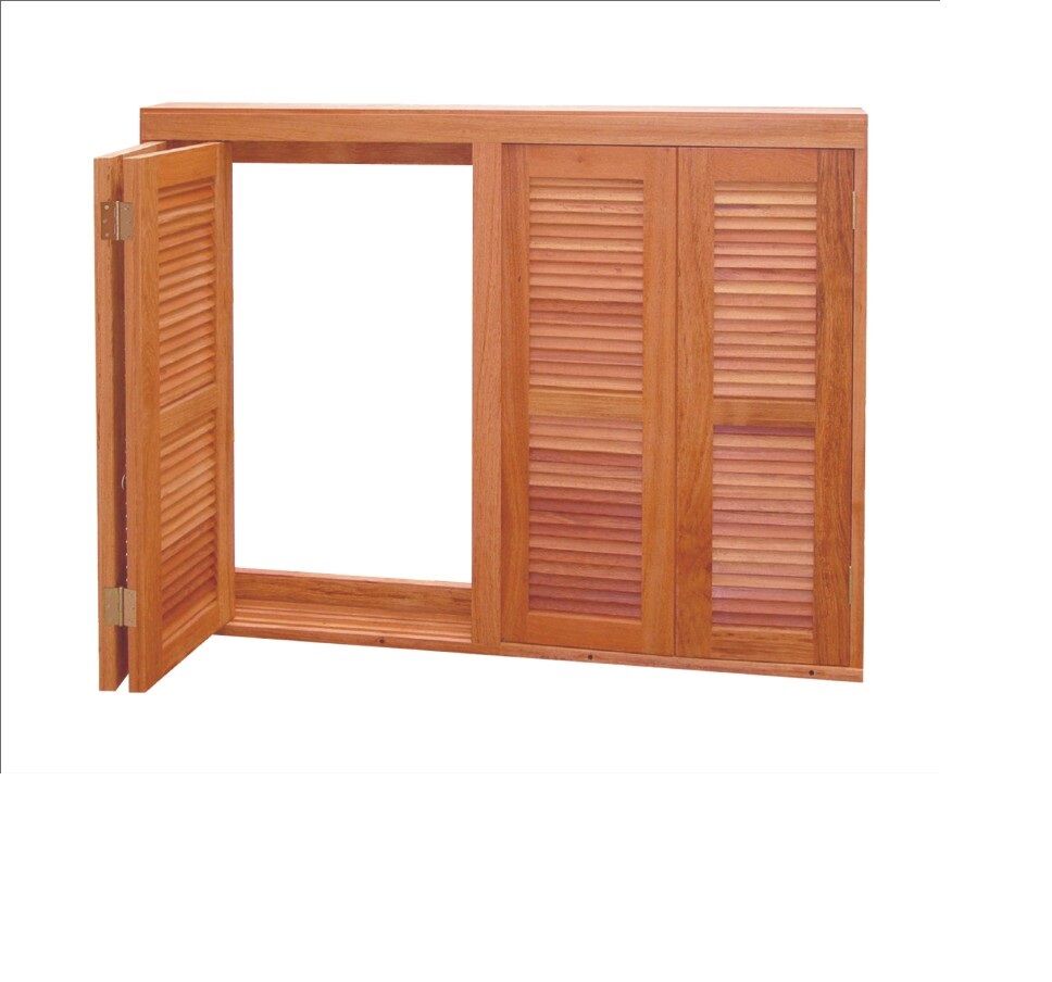Janela Veneziana Pantográfica Madeira Eucalipto Madecen 160x120cm 4 Folhas para Vidro Liso