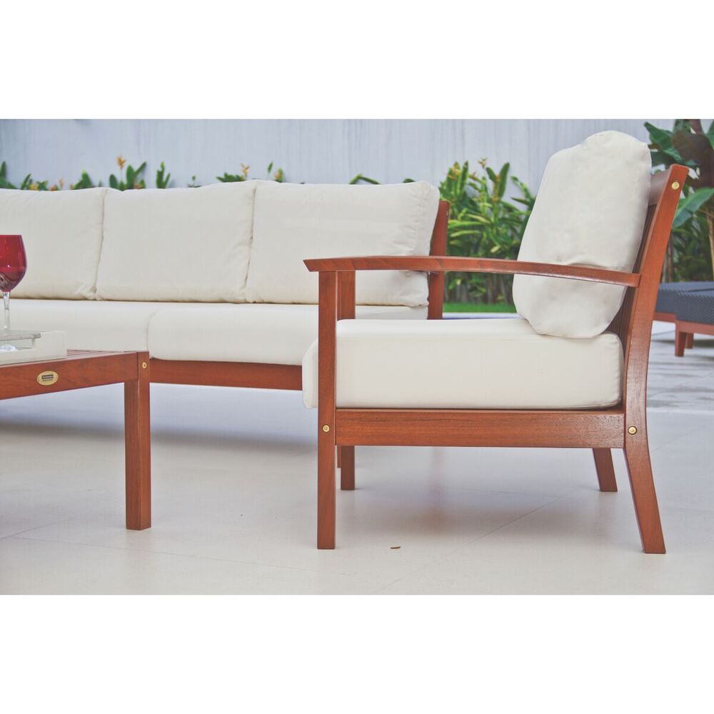 Poltrona de Madeira com Estofado Tramontina Fitt Branca