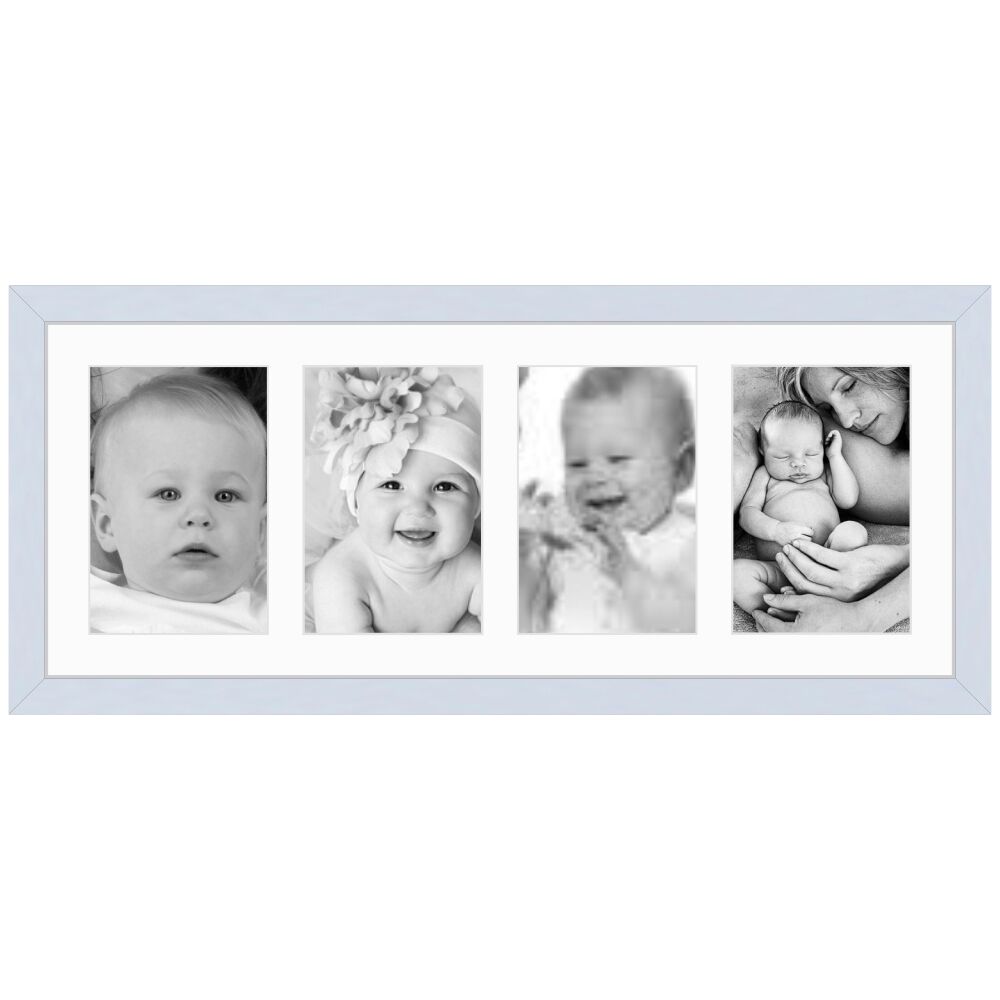 Painel Porta Retrato 4 Fotos 25x54cm Branco Tropical Artes
