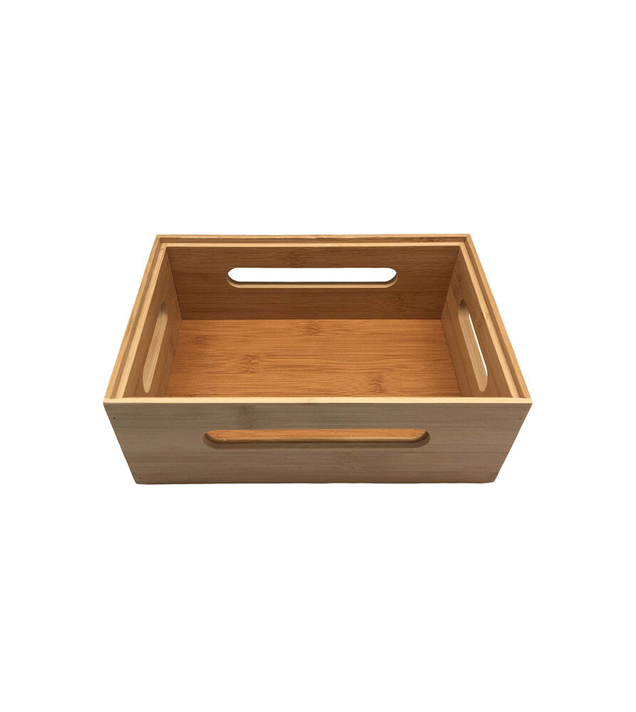 Fruteira de Mesa Empilhável Cotidiana 23,5x16x9cm Bambu Natural