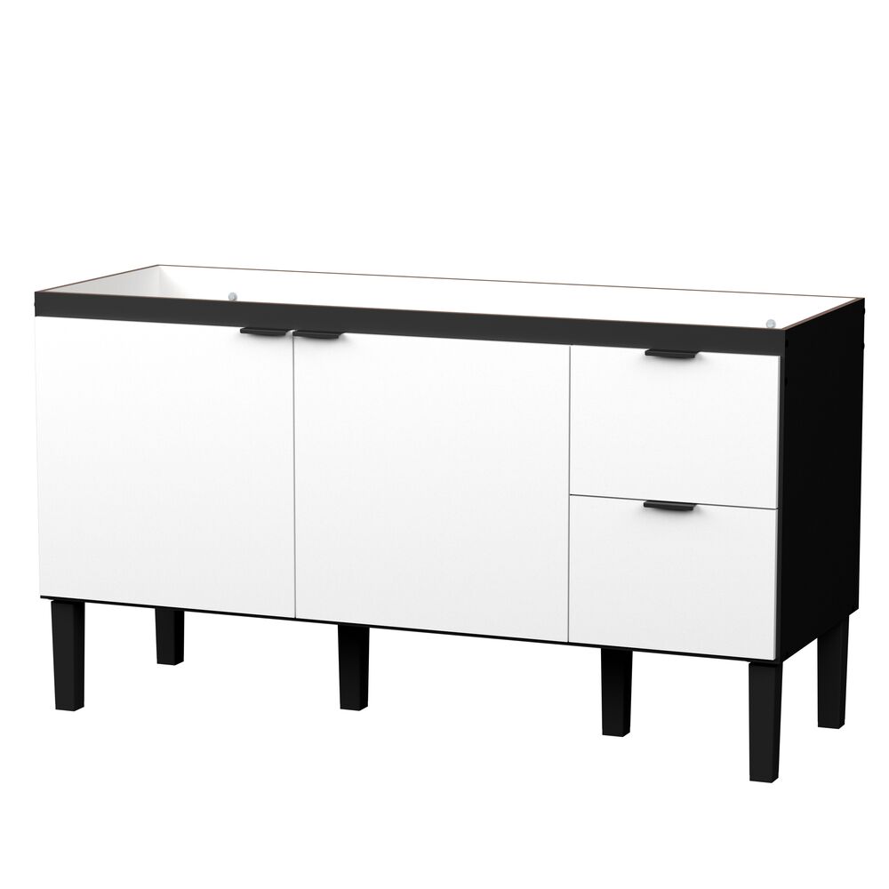 Balcão de Cozinha Colibri 144cm Branco e Preto Cozimax