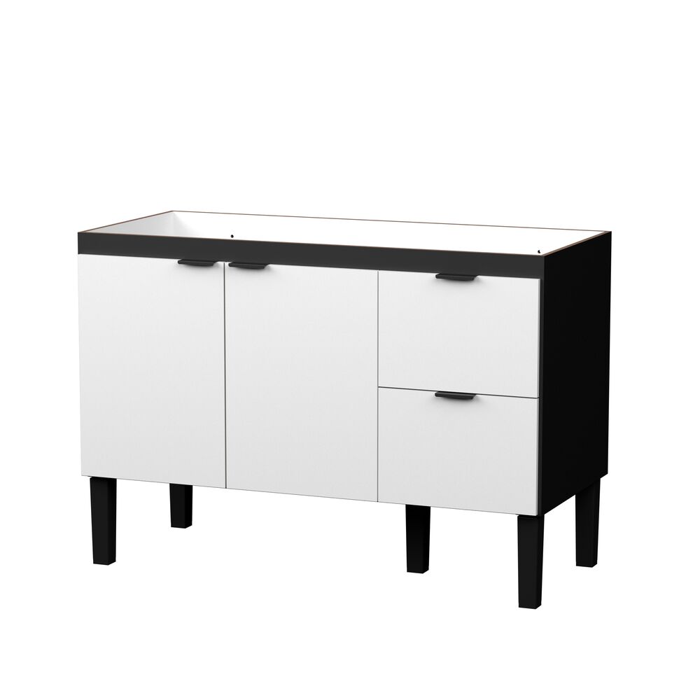 Balcão de Cozinha Colibri 114 cm Branco e Preto Cozimax