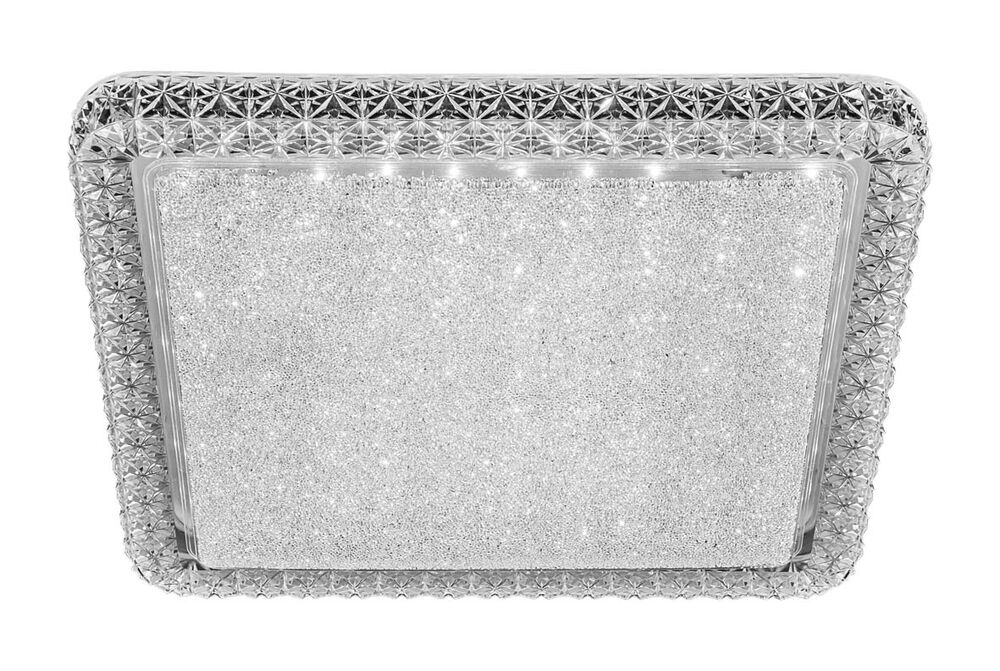 Plafon de Cristal LED Quadrado Blumenau Iluminação Shine 18W Transparente