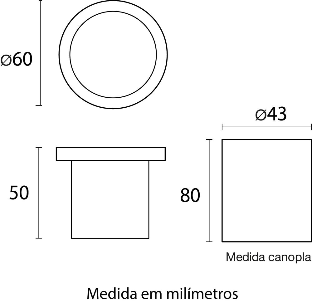 Embutido de Solo Ring LED Redondo Cinza 1w 3.000k Luz Branco Quente Blumenau Iluminação