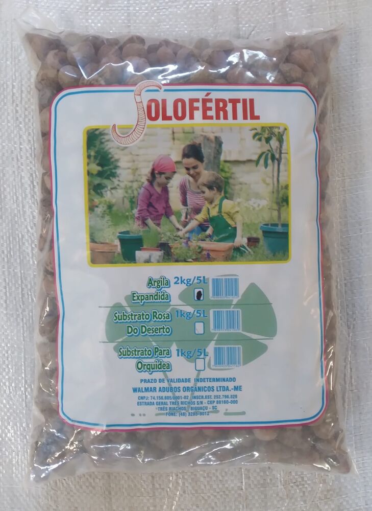Argila Tipo Expandida 2kg Marrom Solo Fértil