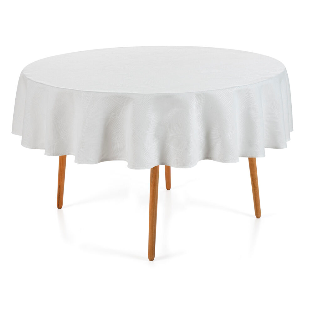 Toalha de Mesa Redonda Karsten 178cm Herbare Branco