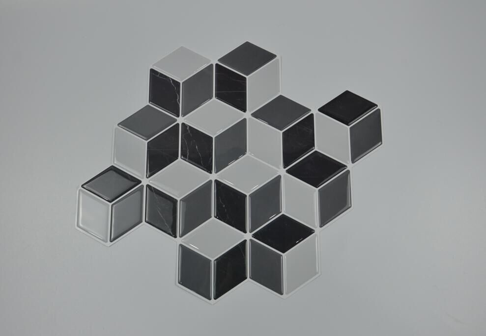 Pastilha Adesiva Cube Grey 3D 30x30 Málaga