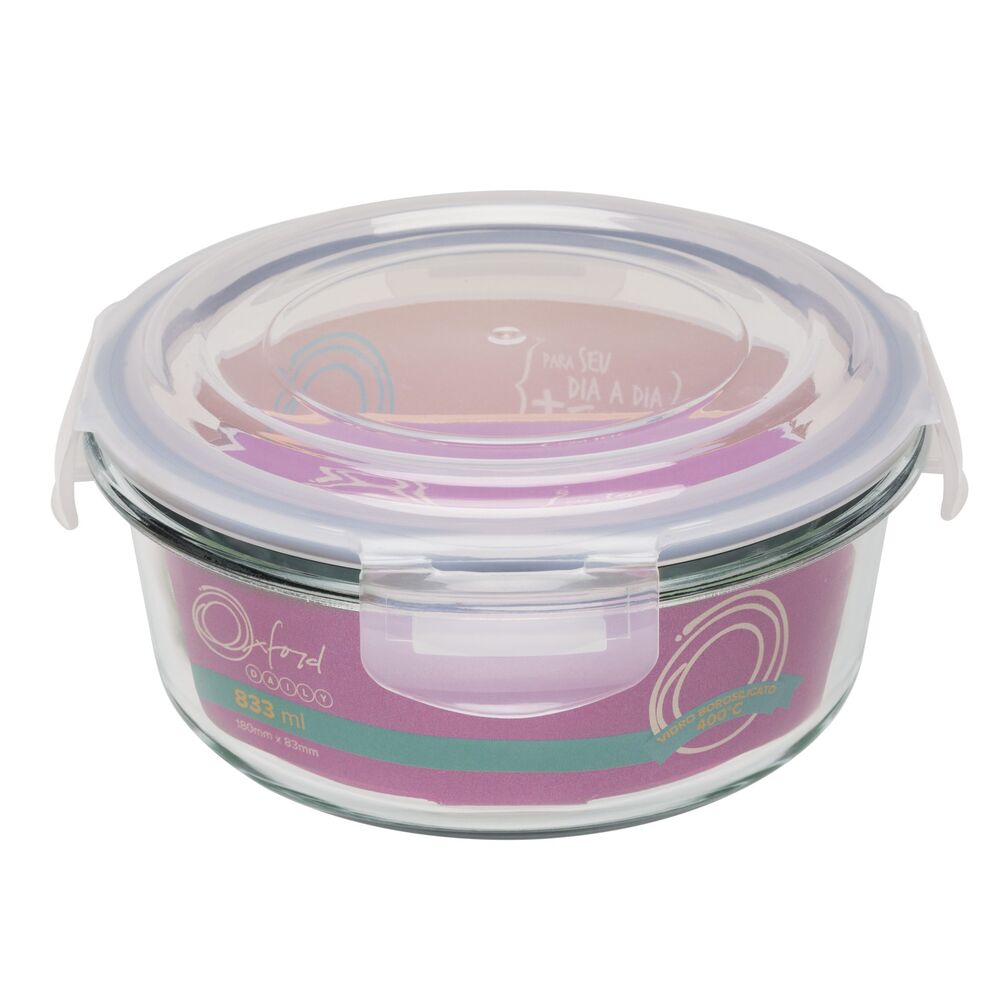 Pote de Vidro Oxford 830ml Redondo Hermético