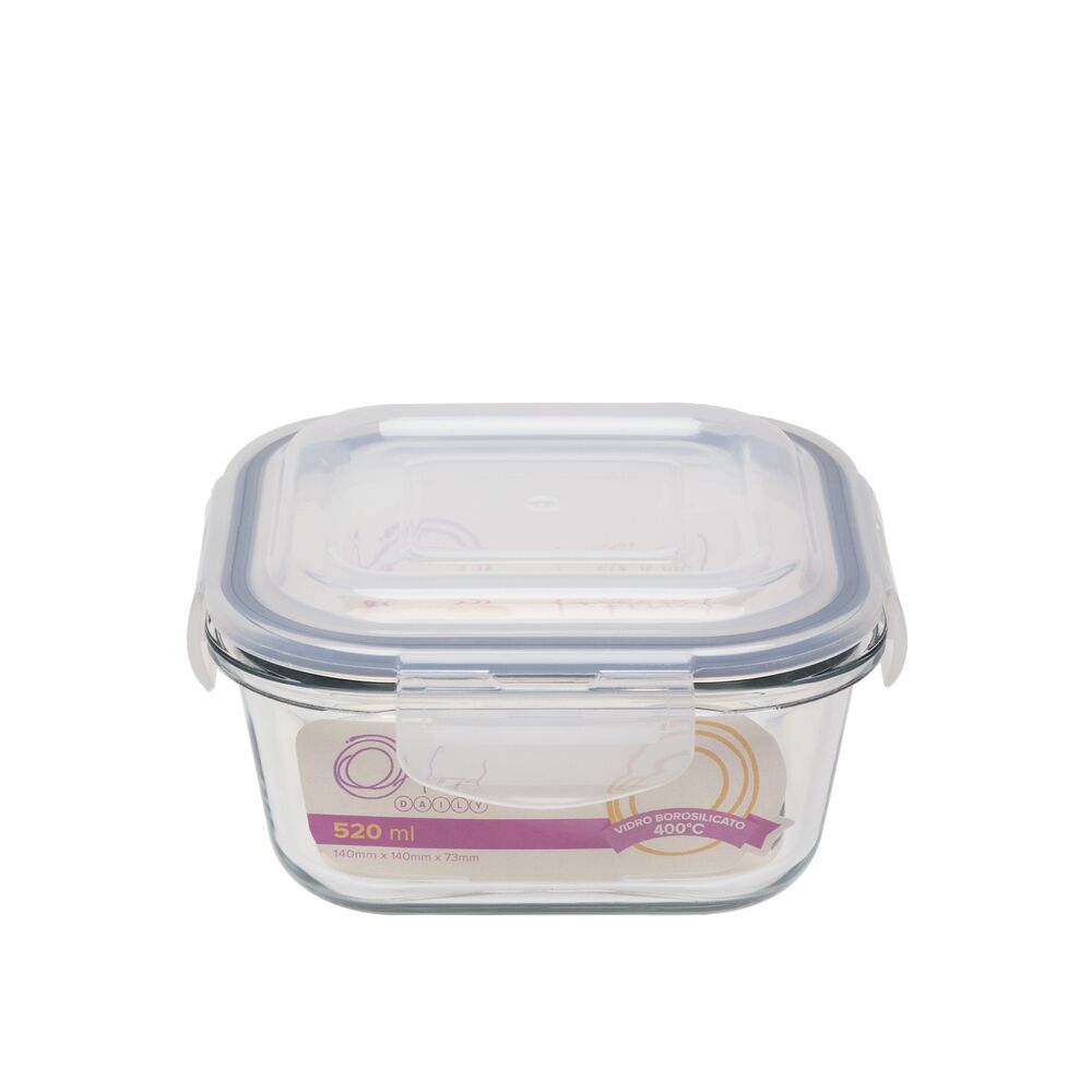 Pote de Vidro Oxford 520ml Quadrado Hermético