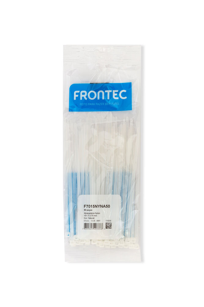 Abraçadeira Nylon 3,7x150mm Natural 50 Peças Frontec