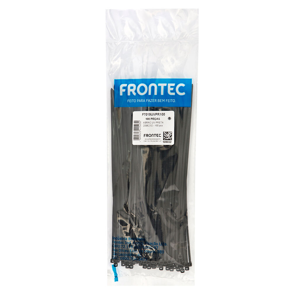 Abraçadeira Nylon 2,5x209mm Preto 100 Peças Frontec