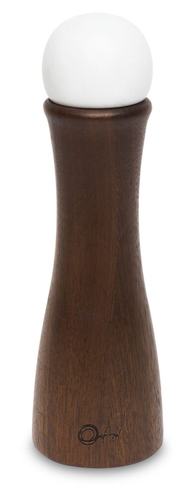 Moedor de Sal ou Pimenta Oxford 20cm Branco e Madeira