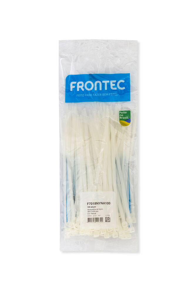 Abraçadeira Nylon 4,8x180mm Natural 100 Peças Frontec