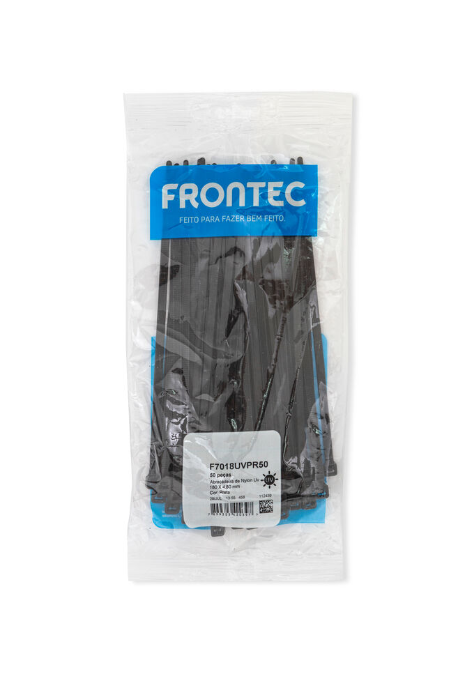 Abraçadeira Nylon 4,8x180mm Preto 50 Peças Frontec