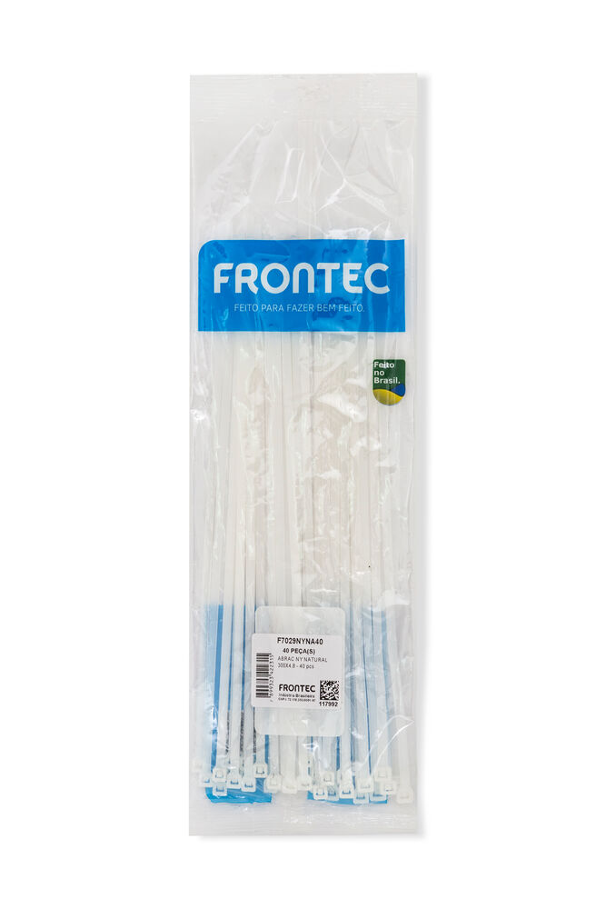 Abraçadeira Nylon 4,8x300mm Natural 40 Peças Frontec