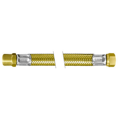 Ligação Flexível para gás 120cmx1/2'' Verde Amarelo Roco
