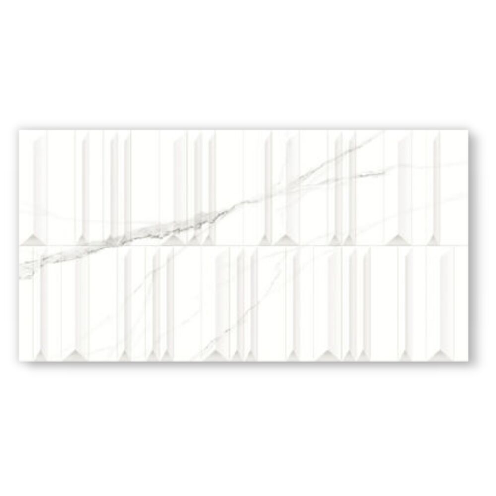 Porcelanato Lacombe Statuario Branco Retificado Acetinado 62x121 Damme