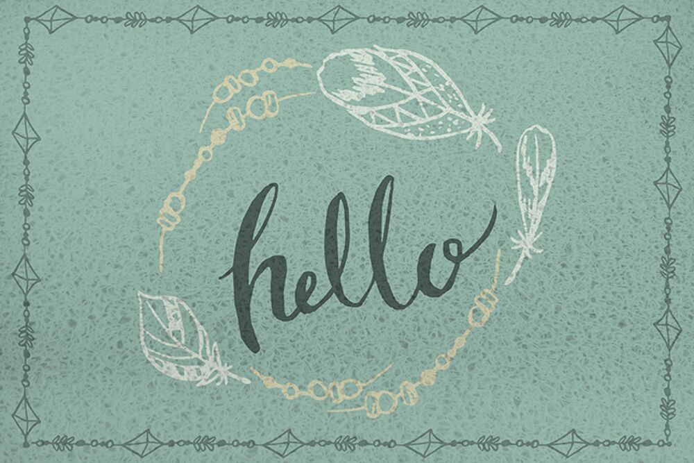 Tapete Capacho Vinil Super Print Hello 40x60 Euro Mats