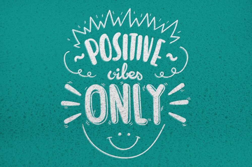 Tapete Capacho Vinil Positive Vibes 60x40 Euro Mats