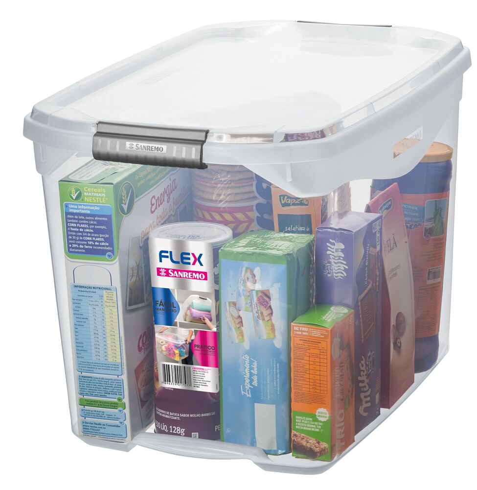 Caixa Plástica Flex Cristal 36L Sanremo