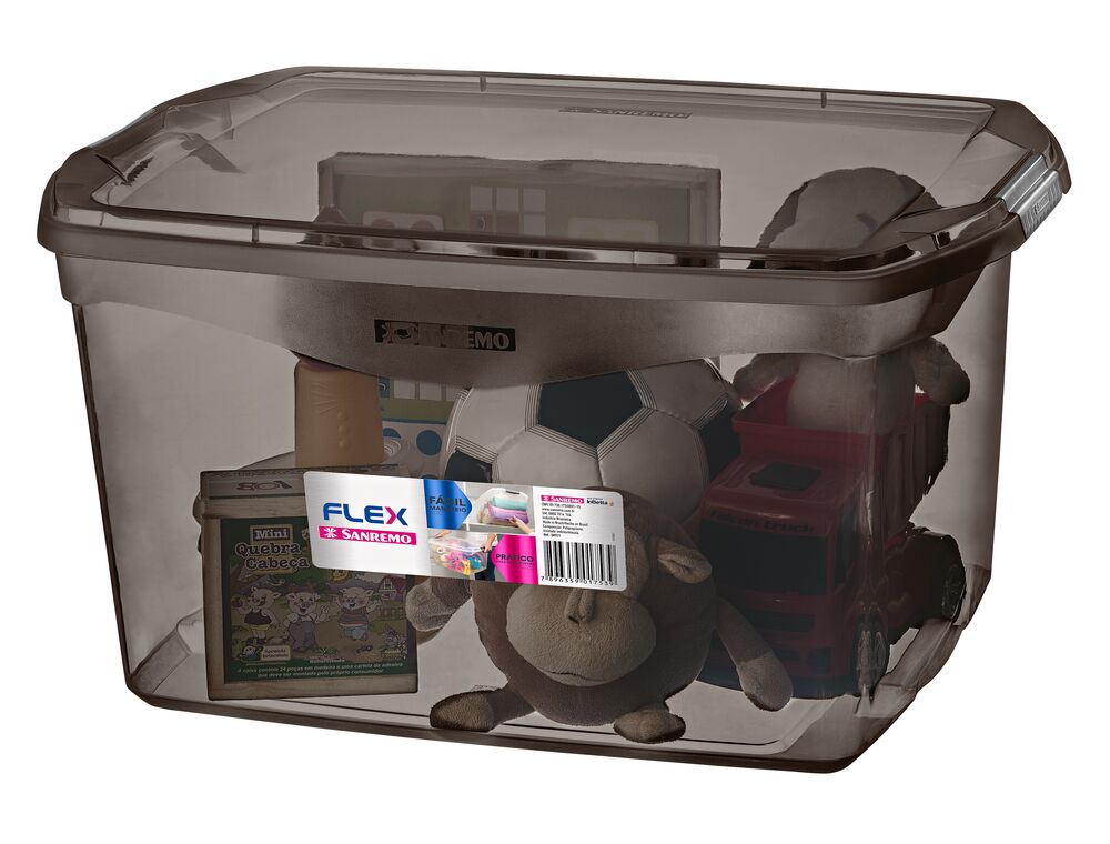 Caixa Plástica Flex Fume 68L Sanremo