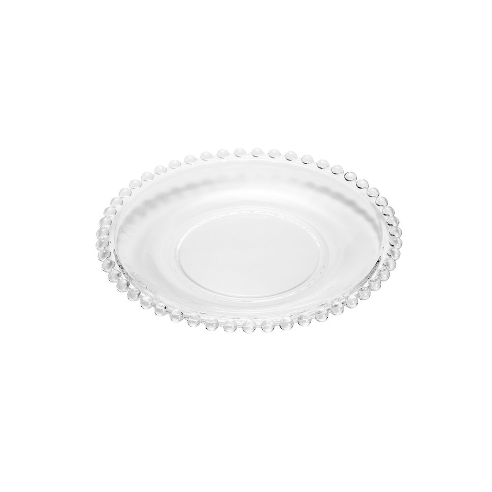 Prato de Sobremesa Pearl Transparente de Vidro Rojemac