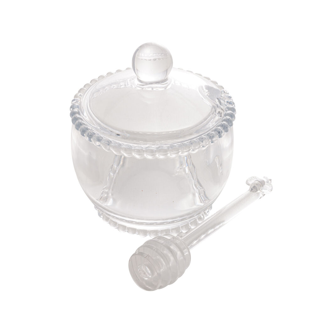 Meleira Pearl com Colher 200ml Transparente Rojemac