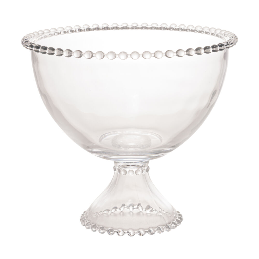 Saladeira Vidro Pearl com Pé 1,9L Transparente Rojemac