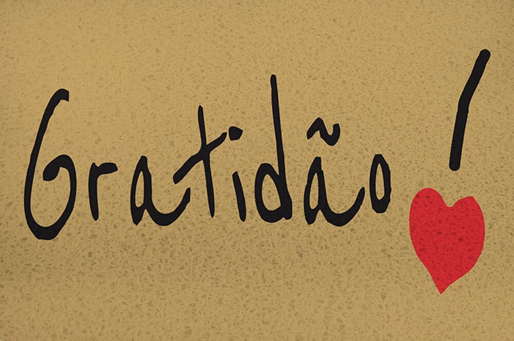 Tapete Capacho Gratidão Affection 60 x 40 cm Euro Mats
