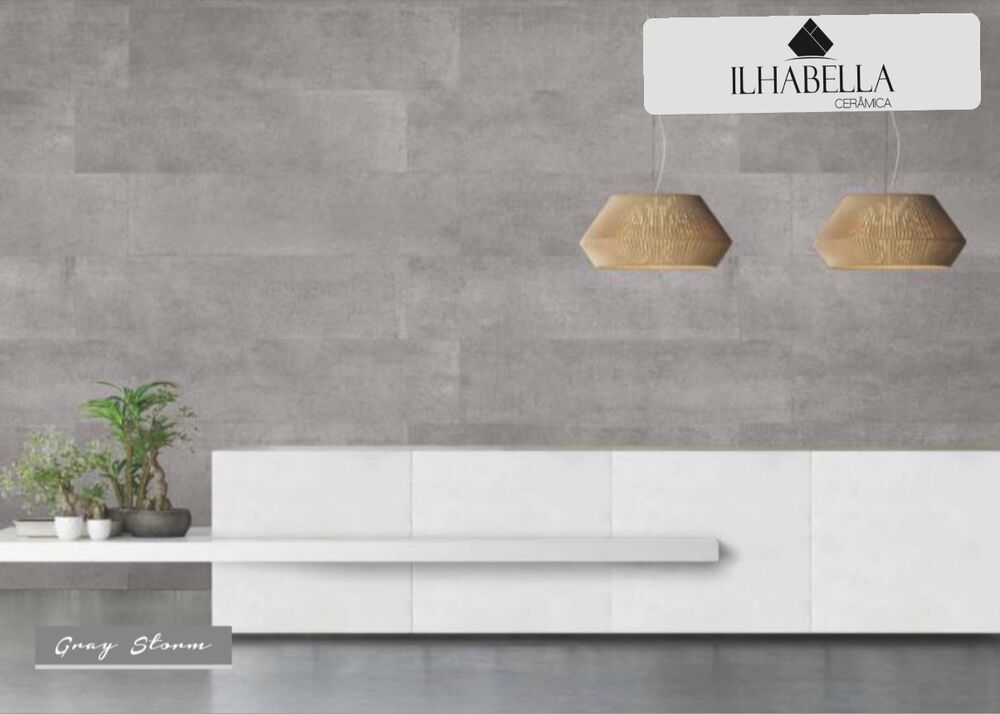 Piso Cerâmico Gray Storm Retificado Acetinado 28x118 Ilhabella