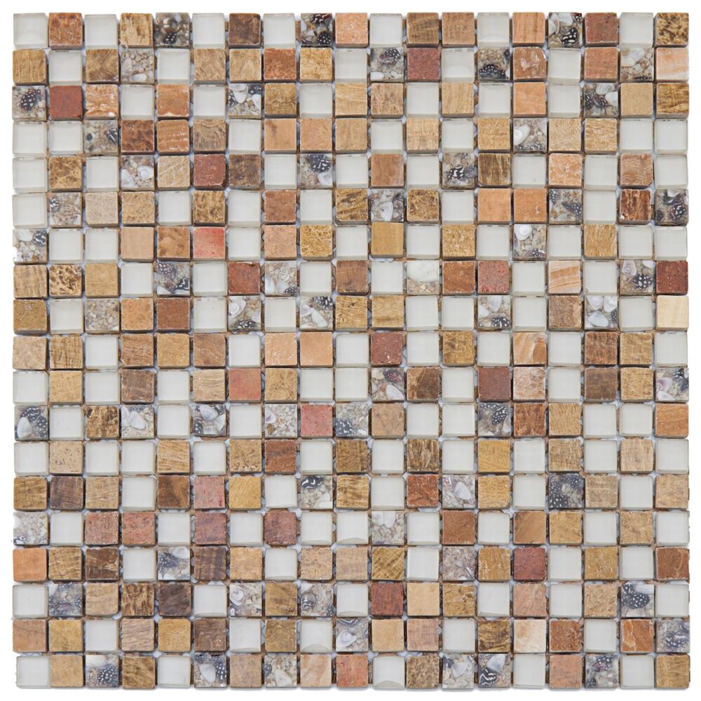 Pastilha Autoadesiva 31x31 Mármore Vidro Resina Glass Mosaic