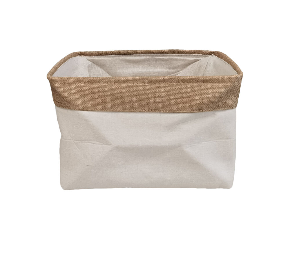 Cesto para Roupa Quadrada Lily 24x25cm Bege Casa&Ideia