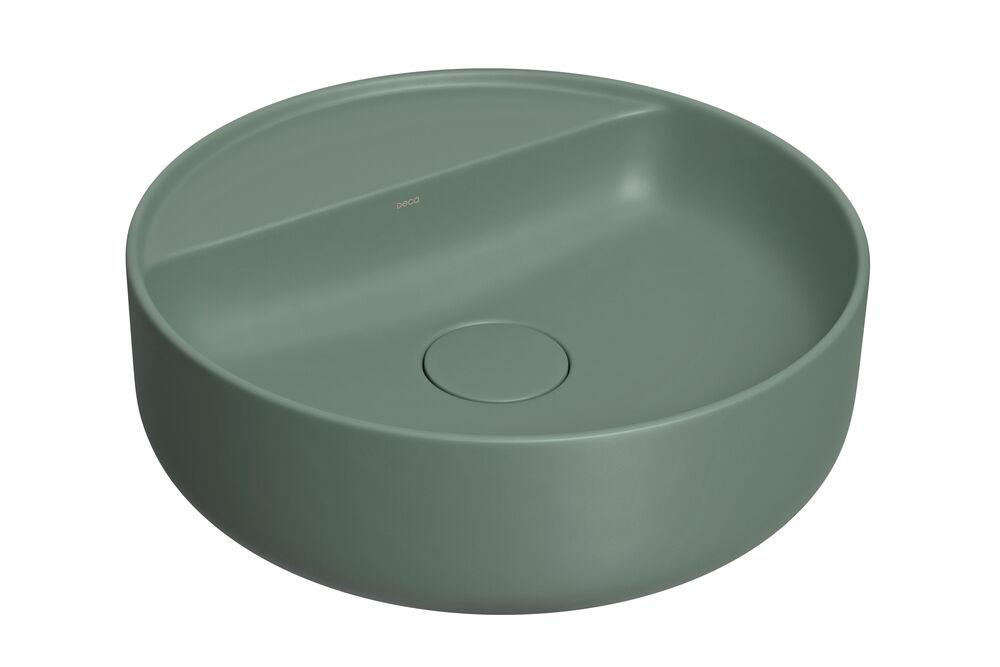 Cuba para Banheiro de Apoio Redonda com Mesa Slim 40cm Verde Sálvia L.12040.M.49 Deca