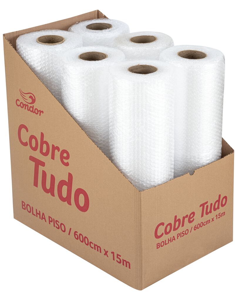 Bobina de plástico Bolha 60cm x 15m Incolor Condor