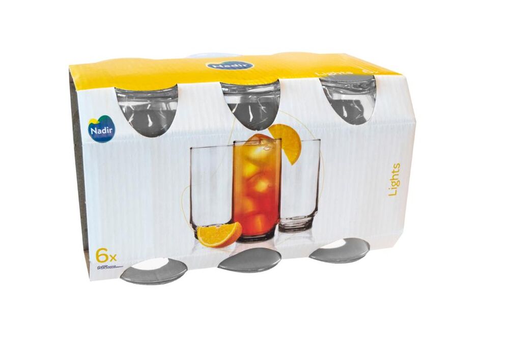 Jogo de Copos de Vidro Lights com 6 peças 300ml Nadir