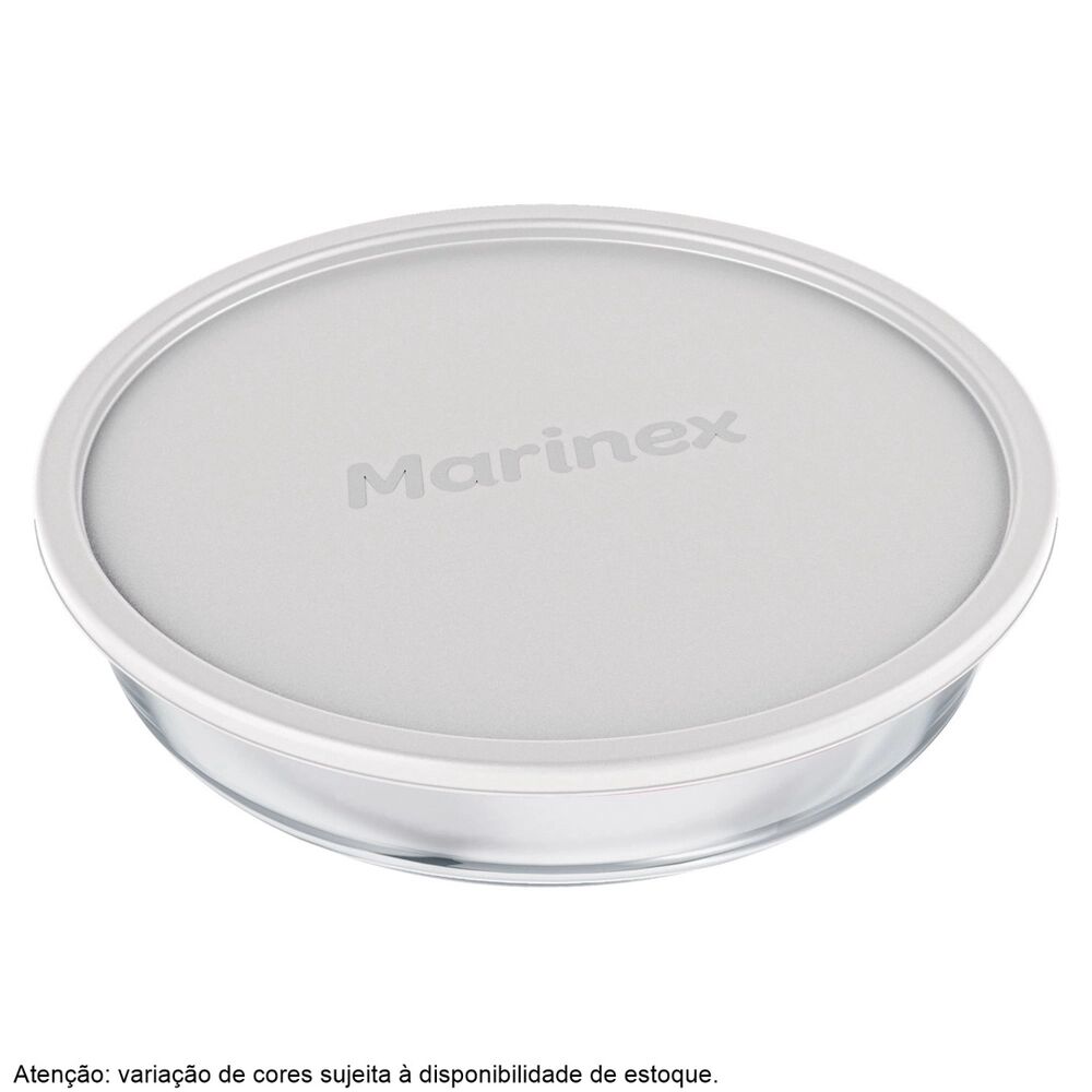 Assadeira Marinex de vidro redonda com tampa de cores sortidas 2,4 L Nadir