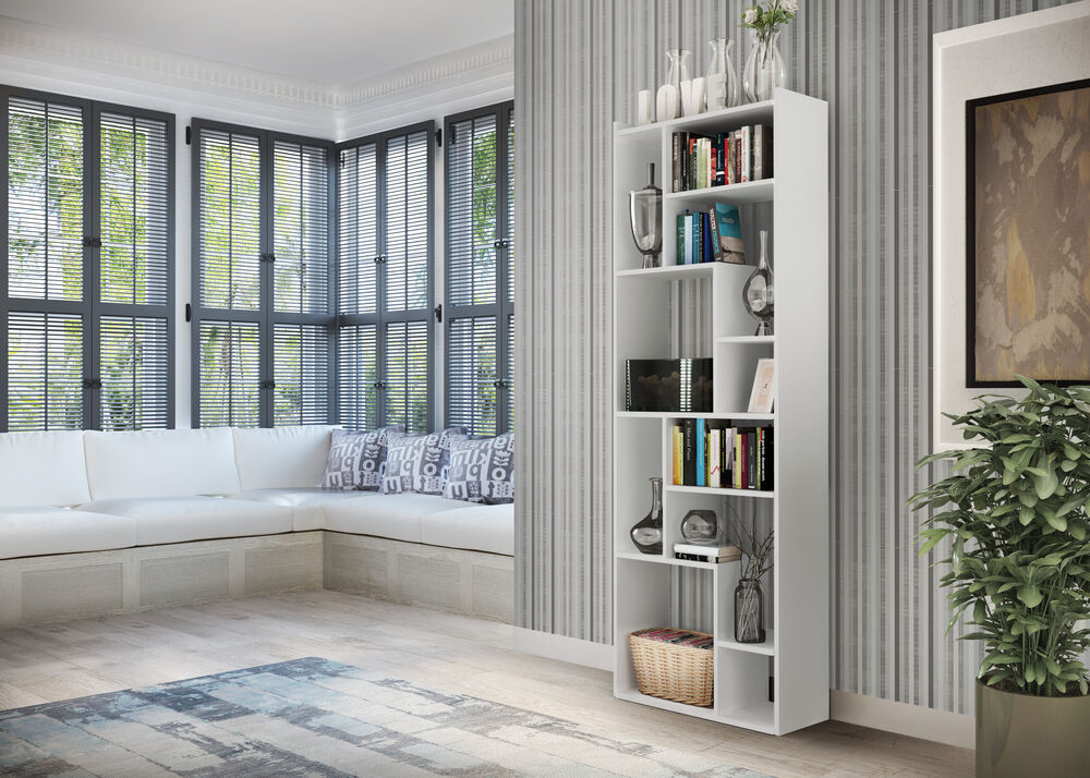 Estante Lotus 25,5x 63x 183,5cm Branco Multivisão