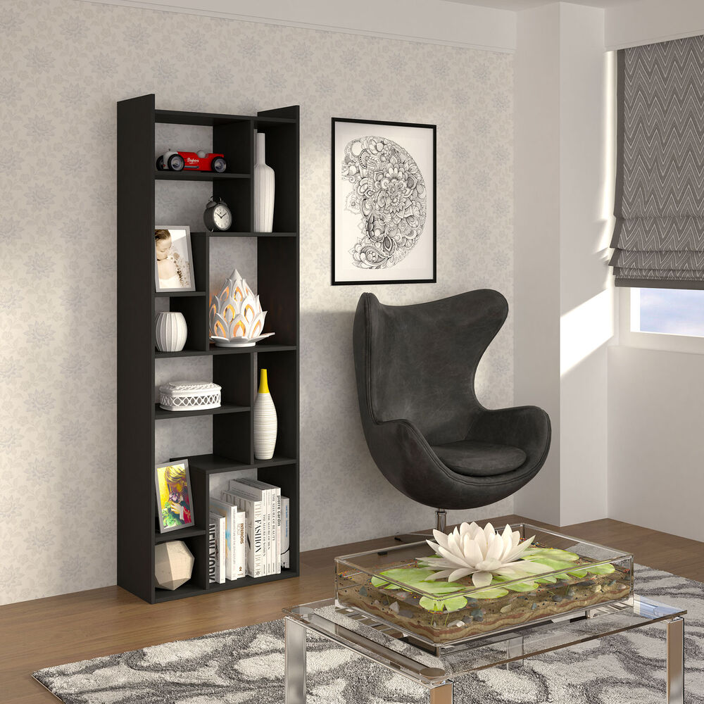 Estante Lotus 25,5x 63x 183,5cm Preto Multivisão