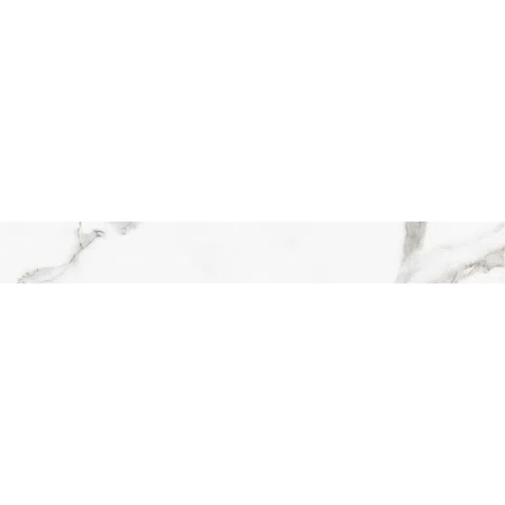Rodapé Calacata Retificado Polido 10x82 Branco Málaga