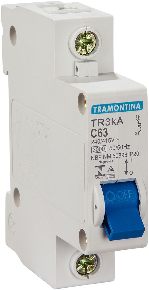 Disjuntor Tdj3 63 Amperes Unipolar Branco Tramontina