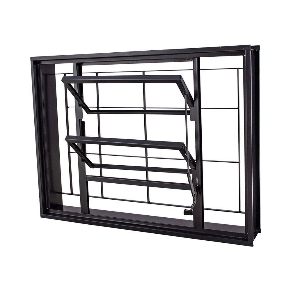 Basculante Prime Vitrô Com Grade Quadrada 0,80x0,60 Preta Crv