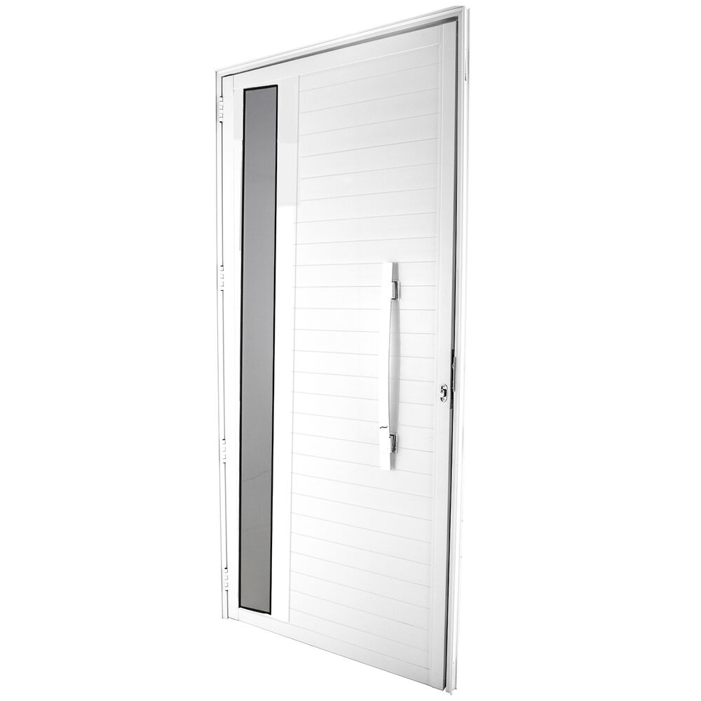 Porta Lambri com Visor + Puxador 90x215 Branco CRV