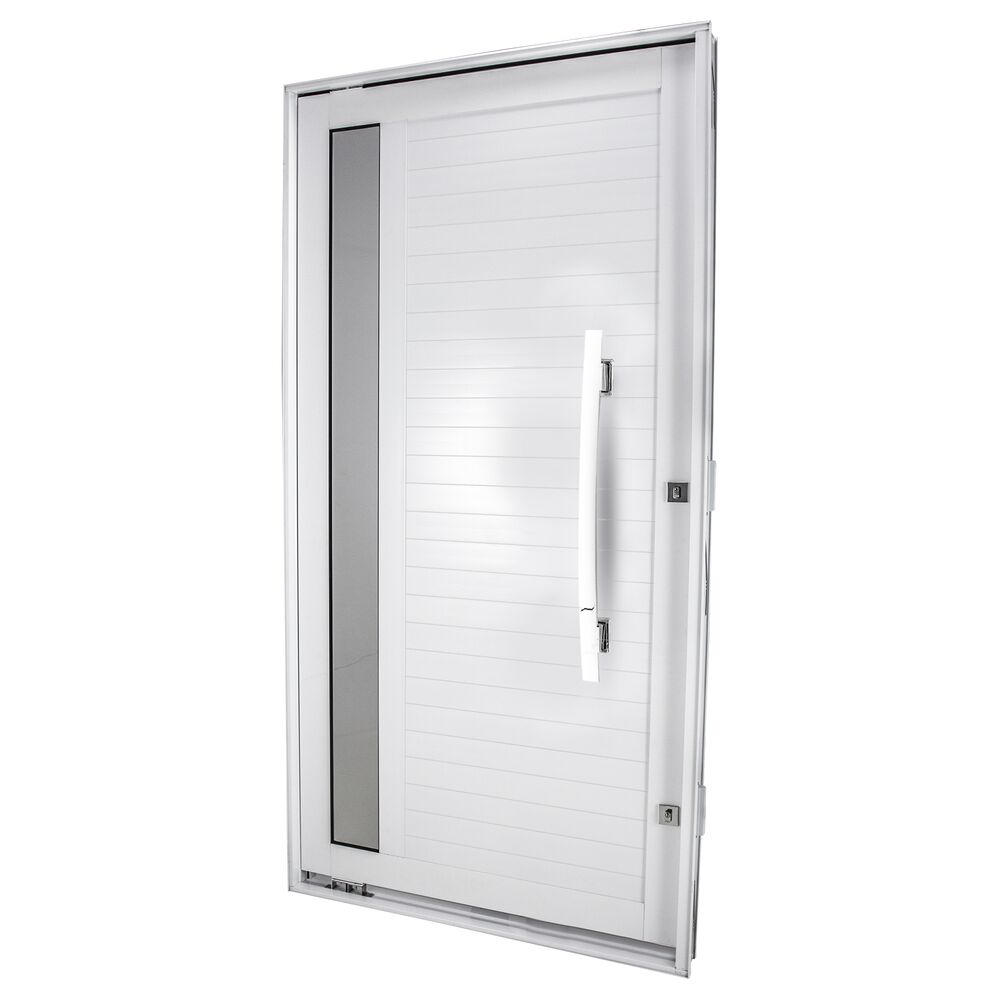 Porta Lambri com Visor e puxador 90x215cm Branco CRV